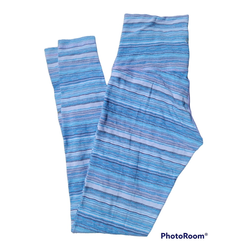 Lululemon Wunder Under Pant Hi-Rise. Wave Twist Lilac Caspian Blue